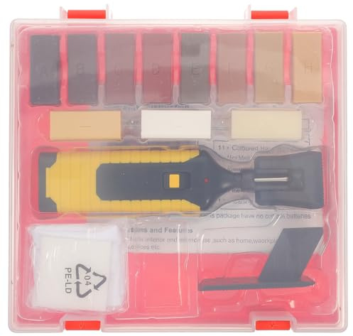 PERSELOSO Vinyl Plank Flooring Scratch Repair Tool Wood Floor Repair Kit 11 Assorted Color Wax Blocks Abs Material Built-in Premium Heaters Excellent Craftsmanship and Restoration