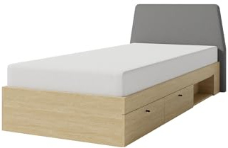 Marmex Meble Alessio 12B Einzelbett 90x200cm mit Schubkasten und Fach, Modern, Jugendbett