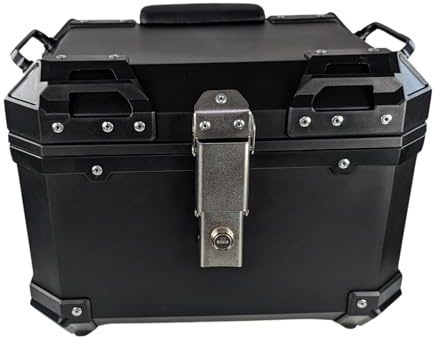 mlink Top Case Moto Universel 36L avec Dossier Lombaire Coffre ABS Noir Mat Serrure Métallique Charge Max 15 kg