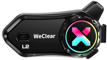 WeClear L2 Motorcycle Bluetooth Headset,Helmet Intercom Communication | Bluetooth 5.3,1000mAh Battery Up to 35H,Music Sharing,IP67 Waterproof,Motorbike Intercom for Full Face Helmets