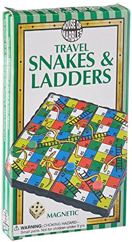 House of Marbles Snakes and Ladders Magnetic Travel Game, Compact Board Game for Kids and Families, Perfect for Car Journeys, Camping, and Holidays