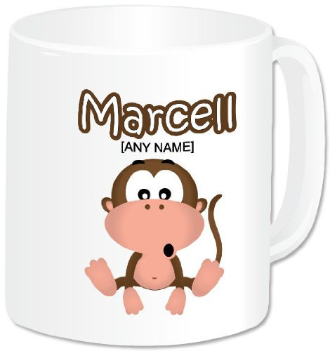GoPersonalised Personalised Animal Mug- Monkey Mug (A Design)- Any Name/Message