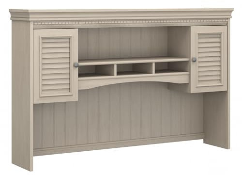 Bush Furniture Fairview Hutch for L-Shaped Computer Desk, Antique White