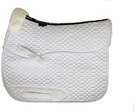 Engel Reitsport | SCHABRA1-VSS-WEI-WEI | Schabracke | Steppstoff | Lammfell im Sattelbereich | Half Lined | Fellkranz vorne | Vielseitigkeit | Stoff weiß Fell weiß