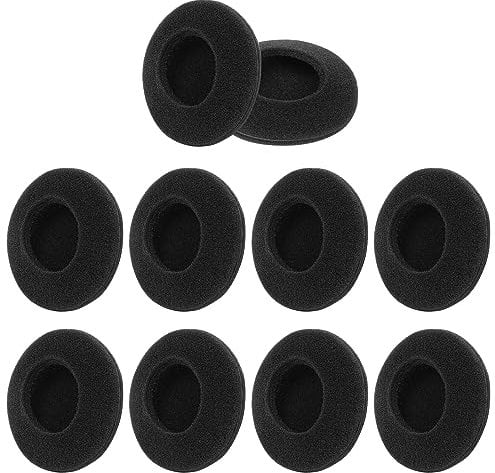 sourcing map 10 Stück Kopfhörerpolster Schwammstoff Ohrpolster 55 mm Ohrkissen Ohrspitzen Ohrhörer Pad Ersatz für Kopfhörer, Schwarz