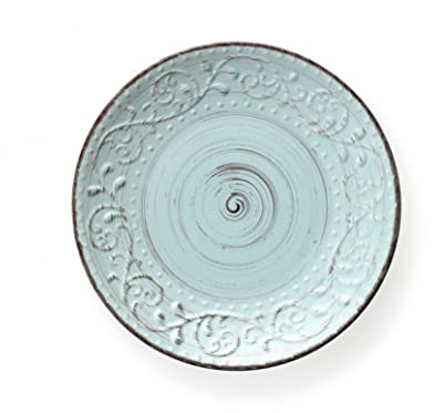 Brandani 55974 piatto piano turchese Serendipity stoneware diametro cm 27,5