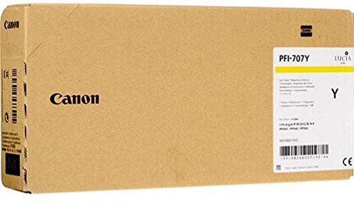 Canon PFI-707 Y 700 ml Gelb Original Tintenbehälter für imagePROGRAF iPF830 MFP M40 iPF840 iPF850