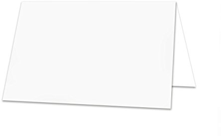 Logbuch-Verlag 50 weiße Tischkarten Tischaufsteller blanko zum Beschriften & Bedrucken Namensschilder Buffet Schilder Hochzeit Geburtstag Restaurant 8,5 x 5,5 cm