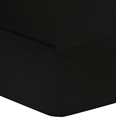 Extra Deep 16 (40cm) Fitted Bed Sheets - Non Iron Percale Quality For Thick MATTRESS - Single, Double, King & Super King (Double, Black)