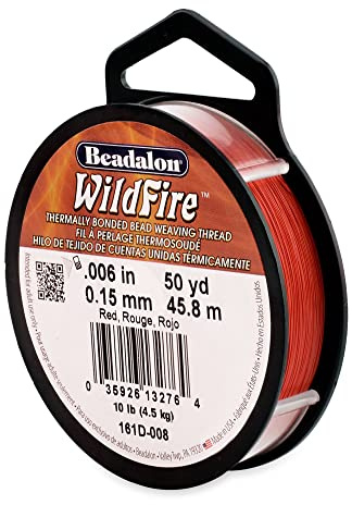 Beadalon Wildfire Beading Thread Jewelry Fishing Line, Red - 0.006/ 50yd