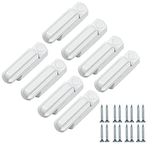 4pcs/8pcs/12pcs Sash Blocker Window Jammer - White Zinc Cast Alloy - Extra Security Locks for UPVC/PVC Door/Window Restrictor Lock (8)