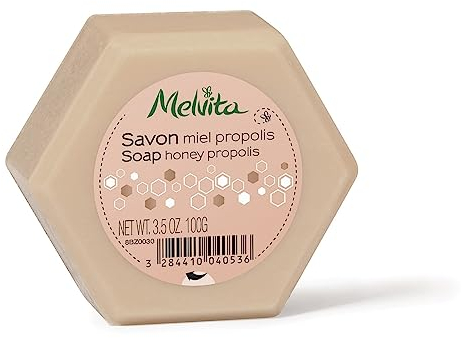 Melvita - Natürliche Feuchtigkeitsspendende Honig & Propolis Seife - Handgemacht, Ideal für Trockene & Empfindliche Haut, Shea Butter Angereichert - 100g Körperseife