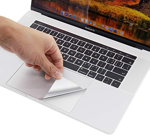 LENTION Palm Rest Cover Haut mit Trackpad Protector für MacBook Pro (15-Zoll, 2016-2019), mit Thunderbolt 3 Ports und Touch ID, Schutz Vinyl Aufkleber Aufkleber (Silber)