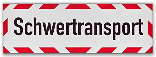 UvV Kfz reflektierendes Magnetschild -Schwertransport- | Schild magnetisch | mit TüV magnetfolie bis 200 kmh (30 x 10 cm)