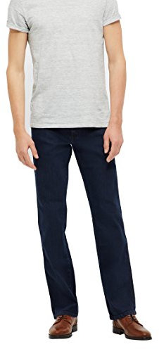 Wrangler Herren Texas Stretch Blue Black Jeans, Größe:W36 L36