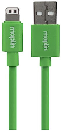 Maplin Premium Lightning to USB-A Cable Green, 0.75m, Apple MFI Certified, for all iPhones 14, 13, 12, 11, SE, iPad Air/Mini (2019), iPad (up to 2021), Airpods (Lightning Case)