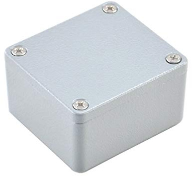 BestTong Aluminum Alloy Metal Mini Dustproof Waterproof IP66 Small Junction Box Extruded Industrial Structure Outdoor Universal Electric Project Enclosure Grey 2.5 x 2.2 x 1.3 Inch(64mmx58mmx35mm)