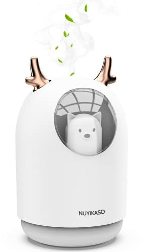 Humidificateur d'air bébé Chambre Ultrasonique Silencieux avec Diffuseur d'huiles Essentielles 7 Couleurs de Lumière 12 Hd'arrêt Automatique, 300 ml
