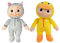 CoComelon JJ Duckie & Kitty Plüschtierspielzeug, 2 Stück, 20,3 cm Plüsch, ab 18 Monaten