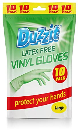 Duzzit Multi-Purpose Vinyl Gloves, Pack Of 20, Size Large