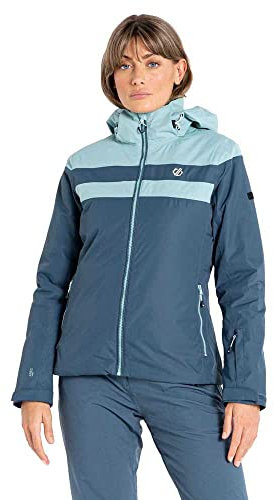 Dare 2b Rapport Jacket Damen-Skijacke, wasserdichtes und atmungsaktives Recyclingmaterial, Schneefang, getapte Nähte, 2 untere Reißverschlusstaschen, verstellbare technische Kapuze