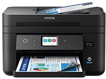 Epson Workforce WF-2960 Wireless All-in-One Printer with Scan, Copy, Fax, Auto Document Feeder, Automatic 2-Sided Printing, 2.4 Touchscreen Display, 150-Sheet Paper Tray and Ethernet,Black