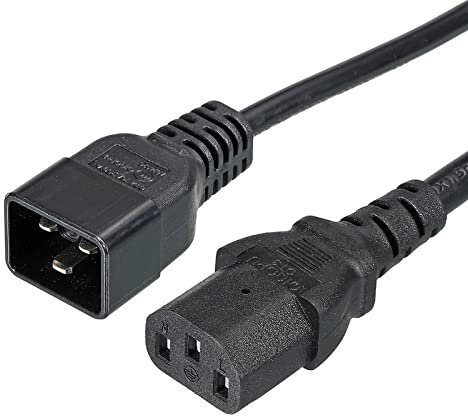 PATIKIL AC Alimentazione Cavo 3 Rebbi C20 Maschio a C13 Femmina 1.64Ft 250V 10A 16A PDU Prolunga Cavo per Laptop Elettronica TV Computer Stampante Radio Monitor