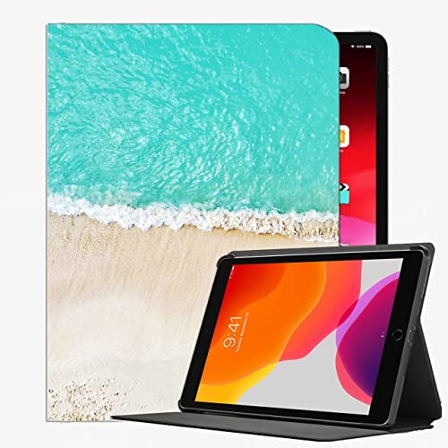 YENDOSTEEN Funda Magnética para iPad Pro 12.9 5G 2021/2020/2018,Playa Mar Costa 50 Smart Cover Auto-Sueño/Estela