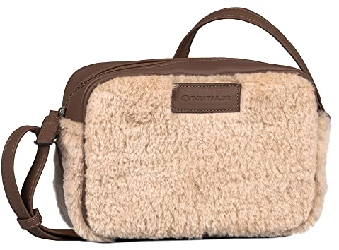 TOM TAILOR bags Miri Teddy Damen Umhängetasche Handtasche Mittelgroß Beige