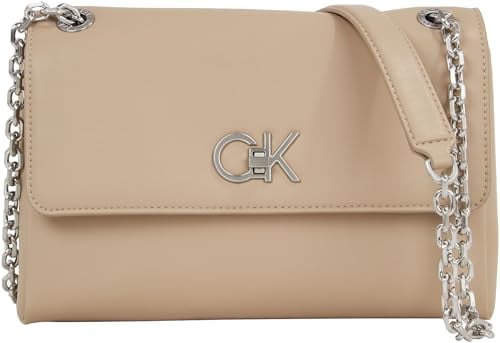 Calvin Klein Damen RE-Lock EW Conv Crossbody K60K611084 Crossovers, Grau (Silver Mink)