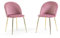 SIEDITI FUORI E DENTRO Set di 2 sedie poltroncine Sara imbottite in velluto o teddy per cucina o sala da pranzo con gambe in metallo (Velluto Rosa, Gambe Oro)