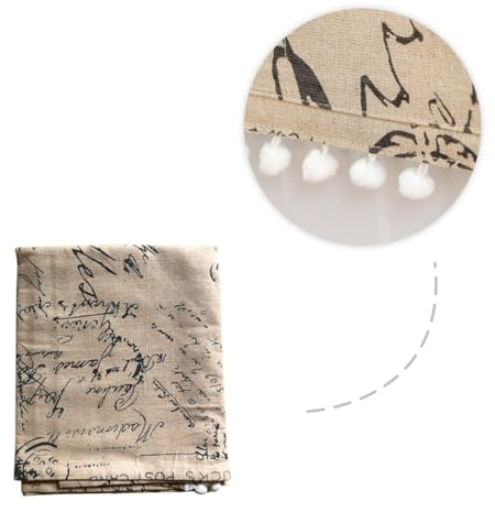 OSALADI Multi-purpose Refrigerator Dust Cover Side Pockets Cotton Linen Organizer for Washing Machine Letter Print Design for Home Decoration and Storage