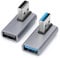 AIYEEN 90 Degree USB3.0 Adapter (2 Pack), Left Angle and Right Angle 3.0 USB A Male to Female Converter Extender for PC, Laptop, USB A Charger, Power Bank and More, USB3.0 Expansion Adapter