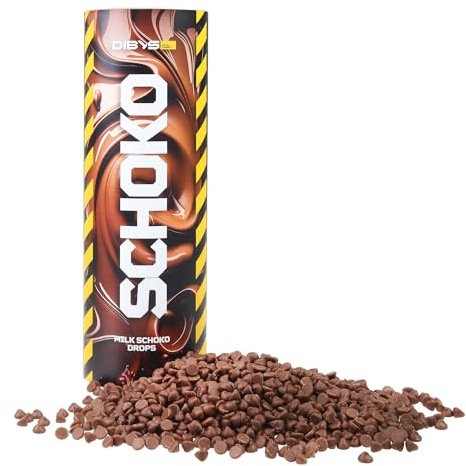 DIBYS Schokodrops 900 g | Belgische Schokolade für Schokobrunnen & Fondue | Vollmilch-Schokolade als Kuvertüre | Schokotropfen ideal zum Schmelzen | Chocolate Chips in der edlen Geschenk-Dose