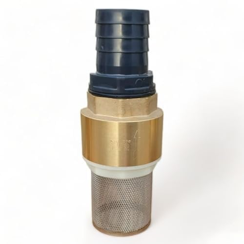 Clapet anti retour en laiton avec crépine et manchette, pour pompe - 1,5 pouces (40 mm)