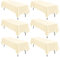6er-Pack rechteckige Tischdecken, 153 x 260 cm, beige Tischdecke, Polyester-Tischdecke für 1,8 m große rechteckige Tische, Flecken- und knitterfrei, waschbare Stoff-Tischdecken für Hochzeit