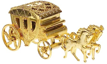STOBOK Goldene Kutsche Geschenkbox aus Kunststoff Süßigkeitenbox für Hochzeitsgäste Dekorativ für Hochzeit und Party Zufälliger Stil