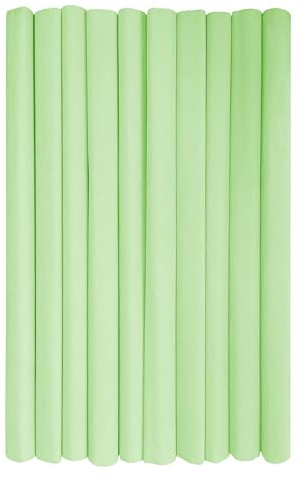 Interdruk Krepppapierrollen für Kinder, DIY und Dekorationen, 10 Rollen (50 cm x 200 cm, 28 g/m²), 39 Pastell-Pistaziengrün