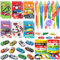 Tacobear Rennauto Mitgebsel Kindergeburtstag Give Aways Gastgeschenk mit UV Stift Notizbuch Silikon Armband Schlüsselanhänger Zurückziehen Rennauto Pinata Füllung Party Mitgebsel 4 5 6 7 8 9 10 Jahre