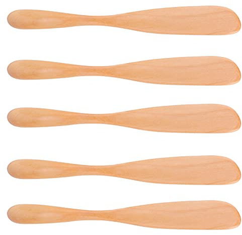 Headerbs Wooden Butter Knife Japanese Jam Cheese Spreader Tableware Home Kitchen