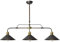 LITECRAFT Ceiling Pendant Industrial Styled Diner 3 Light - Bronze, Satin Brass
