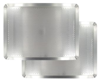 Zenker 9931750 Backblech, perforiert, aus Aluminium, Backblech, Lochblech, Aluminium, Grau, 40 x 30 x 1,5 cm, 2 Stück