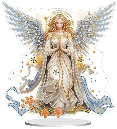 CXINLky DIY Diamond Art Painting Tisch Deko, Kreativ 5D Diamant Art Painting Tischdeko, Diamant Malerei Stehend Kunst Set, Ornamente Geschenke Handgemachte Dekorative-02-Engel