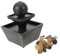 ABOOFAN Kleiner Brunnen batteriebetrieben Kleiner springbrunnen Büro- Tischwasserfall Geldbaum-Wasserbrunnen Zen-Meditationsbrunnen Tischbrunnen Zimmerbrunnen Mini-Brunnen Harz