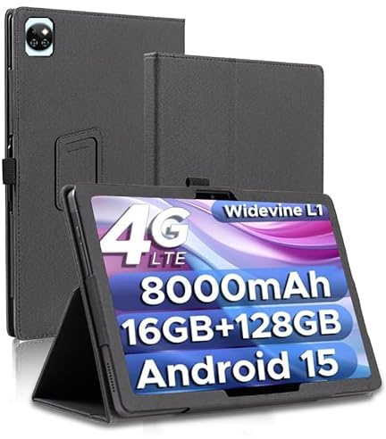AKNICI Funda para DOOGEE T10W Android 15 Tablet 10 Pulgadas, PU Protectora Carcasa Cover con Magnetite y Cinturón de Seguridad y Soporte Función para DOOGEE T10W (Negro)