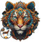 Milliwood Puzzles für die ganze Familie - Serie Peace and Harmony - Holzpuzzle mit Künstlerischer Grafik - Einzigartiges Mandala Design - Tiger Courage 45x45cm - 400 Elemente