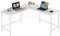 HOMCOM Bureau d'angle en L avec Pieds réglables, Bureau PC en Bois et Acier, 150x150x76 cm, Blanc