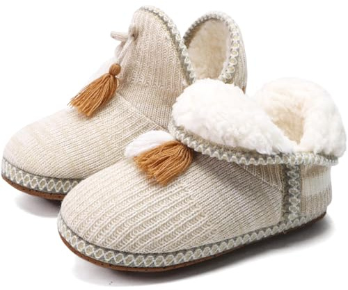 COFACE Lammfell Hausschuhe Damen Hüttenschuhe Winter Warme Plüsch Fell Hausschuhe Mädchen Flauschige Gefüttert Hausstiefel Kuschelige Pantoffeln