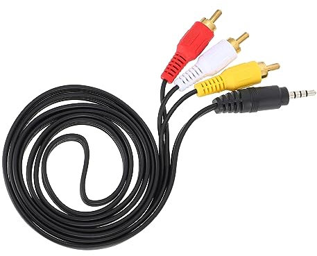 DOITOOL 1set One Point Three Av Line Audio Cable for Phone Electrical Cable Audio Video Cable to Aux Y Cable Stereo Aux Cord Av Aux Y Cord for Smartphones Audio Accessory Pvc Black 2pcs