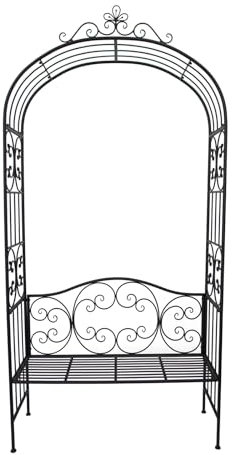 HTI living Gartenbank mit Rosenbogen Rankhilfe Metall nostalgisch